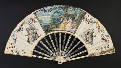 null Concord and Renown, ca. 1770-1780
Folded fan, the leaf in skin, mounted in English,...
