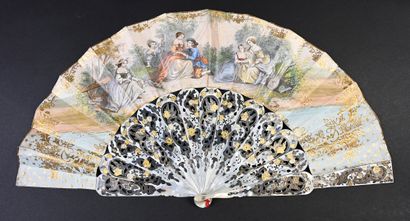 null The feelings, around 1850
Folded fan, the double sheet of chromolithographed...