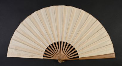 null After Adolphe Willette, The Butterfly Hunt, ca. 1900
Folded fan, the cream silk...