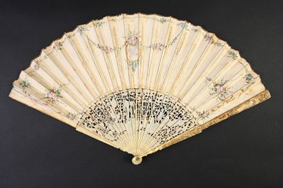 null The loves of Diana and the shepherd Endymion, circa 1750
Folded fan, the leaf...