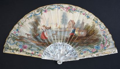 null Concerto galant, 18th - 19th centuries
Folded fan, the double skin sheet mounted...