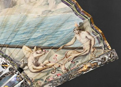 null The sweetness of the breeze, circa 1760
Folded fan, the double sheet in thin...