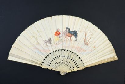 null Farmer and his animals, circa 1680
Folded fan, the leaf in skin, mounted in...