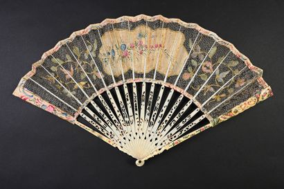 null Catgut, circa 1760
Rare folded fan, the leaf in fine network called "catgut"...