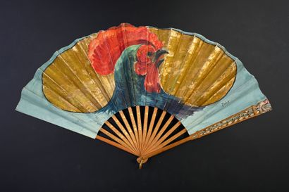 null Robin, The Rooster Chantecler, circa 1910
Folded fan, the paper sheet, mounted...