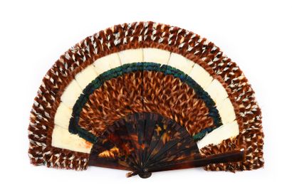 null Pheasant feathers, circa 1900
Small fan made of pheasant and peacock feathers.
Synthetic...