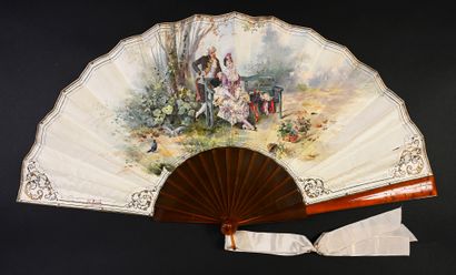 null Hippolito Bach, Of Birds and Men, ca. 1890
Folded fan, the double skin sheet...