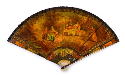 null Lunch in the open air, around 1900
Broken type fan painted and varnished, in...
