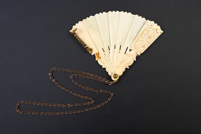 null Ball book, circa 1880
In the shape of a fan, made of ivory, the main shaft carved...