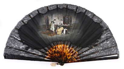 null Houghton, Chez le chausseur, circa 1890
Large fan, the leaf in black bobbin...
