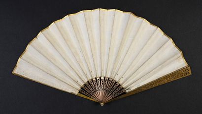null The Welcome of Love, circa 1800-1810
Small folded fan, the leaf in painted paper,...