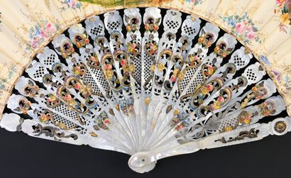 null Birds on the branch, circa 1850-1860
Folded fan, the skin sheet richly painted...