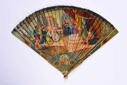 null Esther and Ahasuerus, 18th-19th centuries
Broken type fan in painted ivory of...