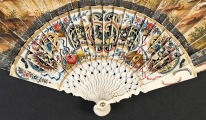 null The Daughters of Laban and Jacob, ca. 1750
Folded fan, the cabretille leaf painted...