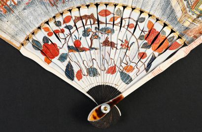 null The taste of China, 18th century
Folded fan, the double sheet in thin skin,...