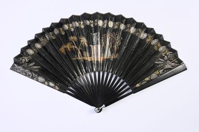null The loss of a loved one, circa 1830
Rare mourning fan. Folded fan, the double...