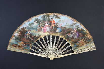 null The Partridge Offering, ca. 1770-1780
Folded fan, the skin sheet lined with...