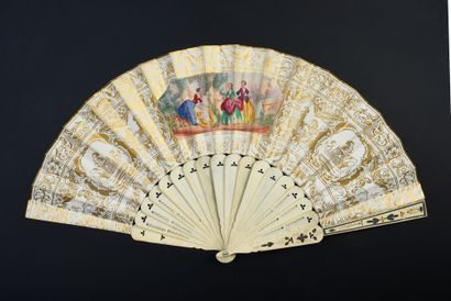 null In the spirit of the eighteenth century, circa 1850
Folded fan, the double sheet...