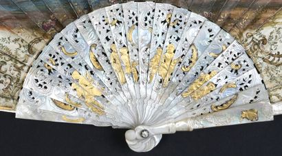 null Concerto galant, 18th - 19th centuries
Folded fan, the double skin sheet mounted...