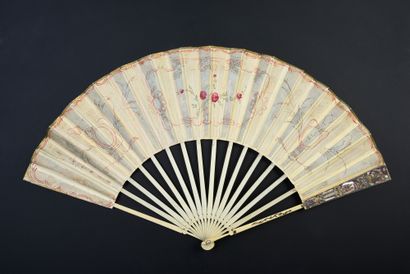 null France crowning a marshal of France, circa 1780
Folded fan, the cream silk sheet...