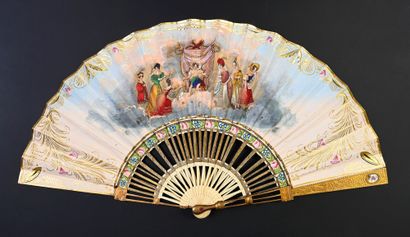null The Gifts of Love, ca. 1820-1830
Folded fan, the paper sheet lined with skin,...