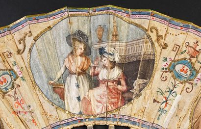 null Animations in miniature, ca. 1780
Folded fan, the silk sheet decorated with...