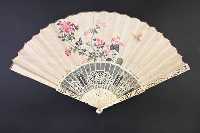 null Riverside landscape, China, ca. 1750
Folded fan, the double sheet of wallpaper...