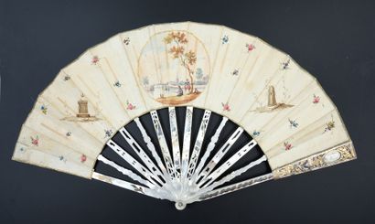null Portraits of damsels in miniature, circa 1780
Folded fan, the double gouache-painted...