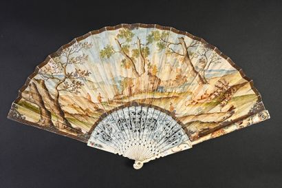 null The Daughters of Laban and Jacob, ca. 1750
Folded fan, the cabretille leaf painted...