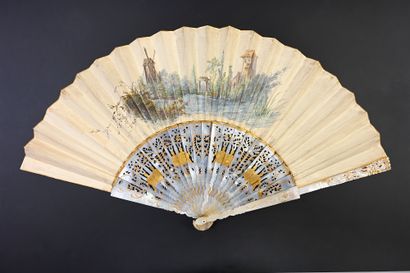 null Supper in the garden, circa 1900
Folded fan, the double sheet in painted skin,...
