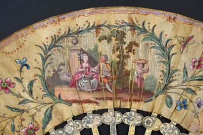 null Pocket fan, circa 1780-1790
Rare fan with a folding system, to carry it in a...