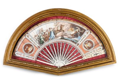 null The Triumph of the Dawn, ca. 1770-1780
Folded fan, souvenir of the "Grand Tour",...