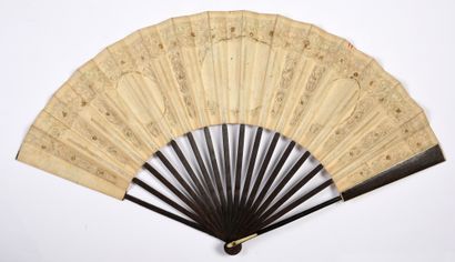 null Lovers in the garden, circa 1780-1790
Folded fan, the paper sheet die-cut in...