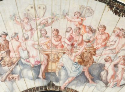 null The wedding of Psyche and Love, late 17th century
Fan leaf in skin painted with...