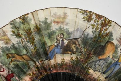 null Henri Martin, tamer of wild animals, around 1840-1850
Rare folded fan, the double...
