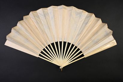null Fashion engravings, circa 1890
Large folded fan, the cream silk leaf painted...