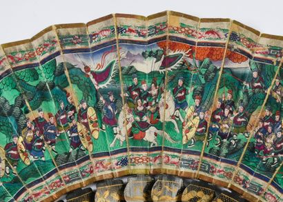 null Battle scene, China, mid-19th century
Folded fan, the double sheet of paper...