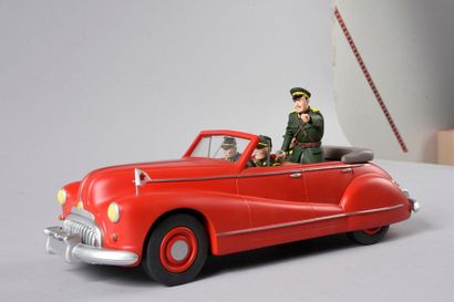 Aroutcheff JACOBS. BLAKE AND MORTIMER BUICK CABRIOLET Sculpture in polychrome resin...