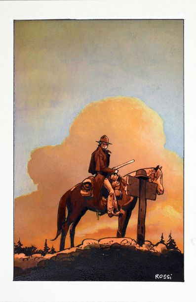 ROSSI, Christian (1954) 
W.E.S.T: SUN RIDER WITH COATING SUN Ink on paper.
Size:...