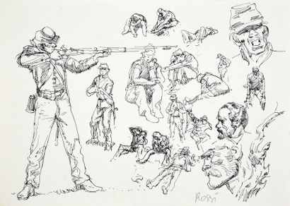 ROSSI, Christian (1954) 
DEADLINE Two character study boards from the album Deadline,...