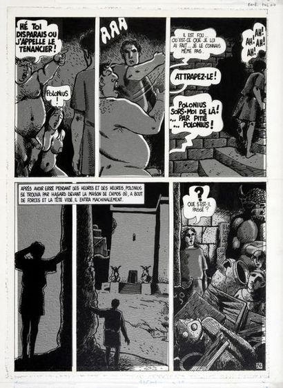 TARDI, Jacques (1946) 
POLONIUS Encre de Chine et collage de trame mécanique pour...