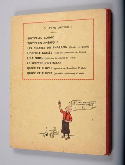 HERGÉ. TINTIN 05. LE LOTUS BLEU CASTERMAN 1939. A9.
Dos Rouge. 4 hors-texte couleurs....
