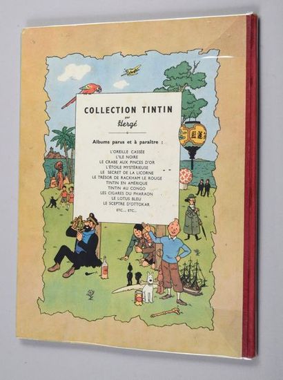 HERGÉ. TINTIN 03. TINTIN EN AMÉRIQUE.
EDITION ORIGINALE COULEURS. B1 DE 1946 (Notée...