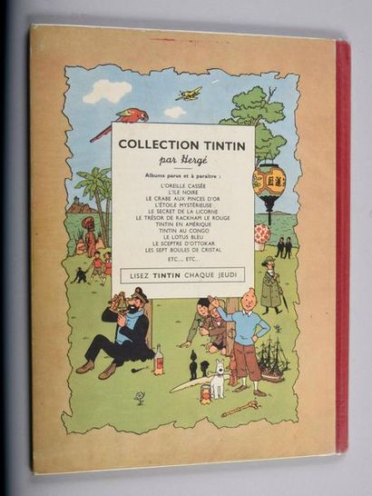 HERGÉ. TINTIN 03. TINTIN IN AMERICA.
RECARDED EDITION. B2 (Noted Copyright Casterman...