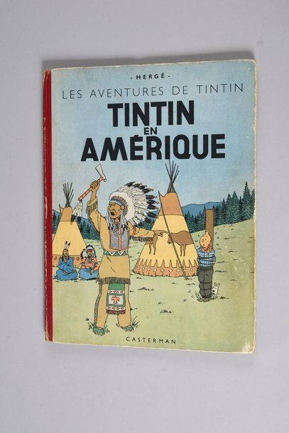 HERGÉ. Tintin 03. TINTIN IN AMERICA.
B1. EO 1946.
Original edition colors. Red back....