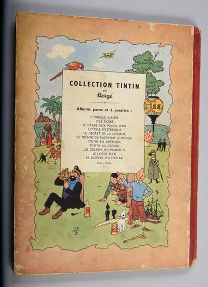 HERGÉ. TINTIN 05. LE LOTUS BLEU EDITION ORIGINALE COULEURS. CASTERMAN 1946. B1.
Dos...