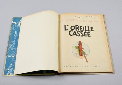 HERGÉ. TINTIN 06. L'OREILLE CASSÉE.
EDITION ORIGINALE COULEURS. CASTERMAN 1943. DOS...