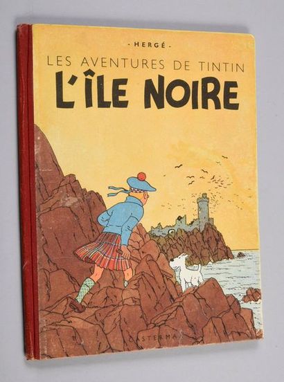 HERGÉ. TINTIN 07. THE BLACK ISLAND FIRST EDITION IN COLOR. CASTERMAN 1943. RED BACK,...