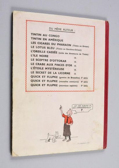 HERGÉ. TINTIN 09. LE CRABE AUX PINCES D'OR EDITION ORIGINALE COULEURS 1943. A22.
1er...