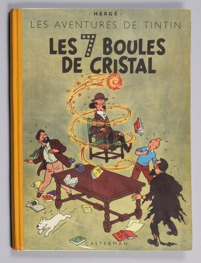 HERGÉ. TINTIN 13. LES 7 BOULES DE CRISTAL.
EDITION ORIGINALE CASTERMAN 1948. B2.
Dos...